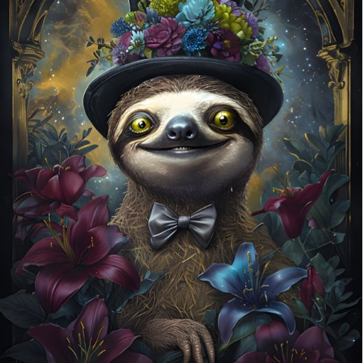 Funny Animal mit Hat Decoupage Papier. Seidenpapier