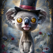 Funny Animal mit Hat Decoupage Papier. Seidenpapier