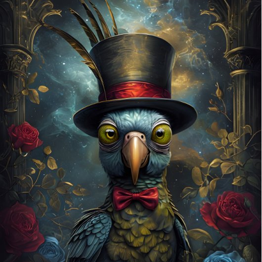 Funny Animal mit Hat Decoupage Papier. Seidenpapier