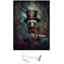 Funny Animal mit Hat Decoupage Papier.