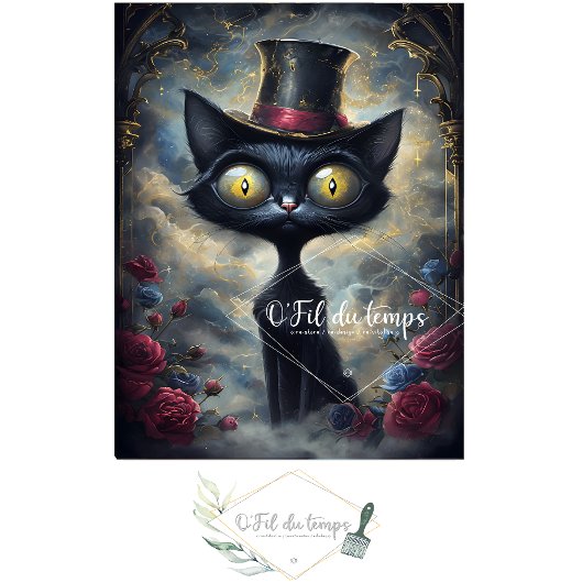 Funny Animal mit Hat Decoupage Papier. Seidenpapier