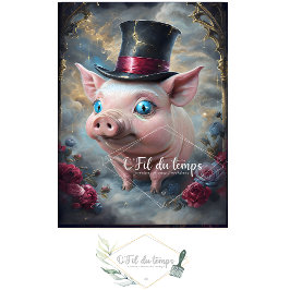 Funny Animal mit Hat Decoupage Papier. Seidenpapier