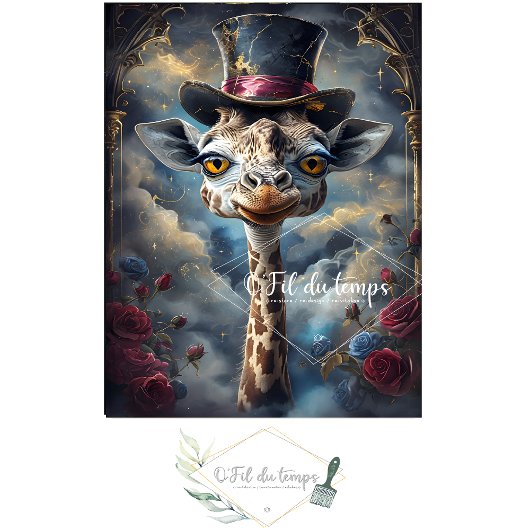 Funny Animal mit Hat Decoupage Papier. Seidenpapier