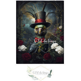 Funny Animal mit Hat Decoupage Papier. Seidenpapier