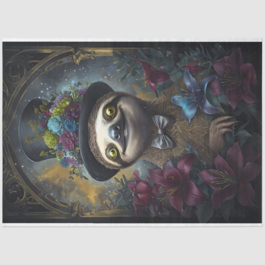 Funny Animal mit Hat Decoupage Papier. Seidenpapier (Vorderseite)