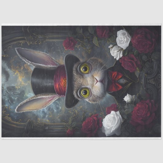 Funny Animal mit Hat Decoupage Papier. Seidenpapier (Vorderseite)