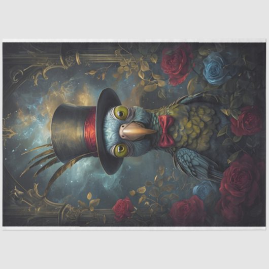 Funny Animal mit Hat Decoupage Papier. Seidenpapier (Vorderseite)