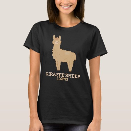 Funny Animal Name Giraffe Sheep Llama T-Shirt (Vorderseite)