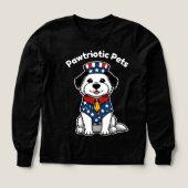 Funny animal Pawtriotic Pets Dog Cat Long Sleeve (Design Vorderseite)