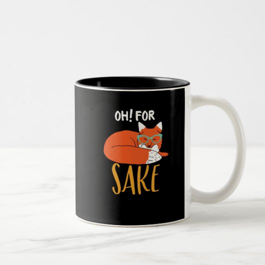 Funny Animal Puff und Spaß Oh für Fox Sake Zweifarbige Tasse (Rechts)