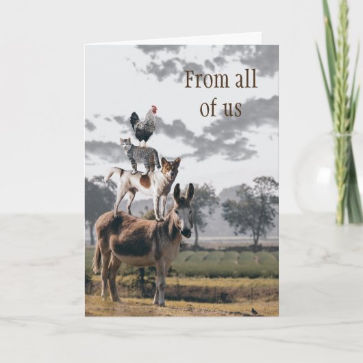 Funny Animal Pyramid Group Grußkarte Karte (Vorderseite)