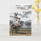 Funny Animal Pyramid Group Grußkarte Karte (Gelbe Blume)