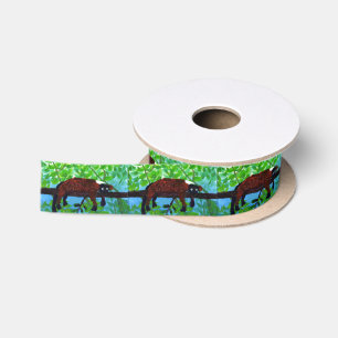 Funny Animal Red Lemur Relaxing Satinband