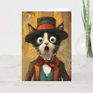 Funny Animal Shock Cat Feiertagskarte