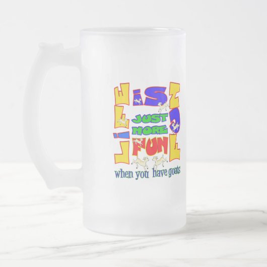 Funny Animal Sprichwort Goat Spaß Mattglas Bierglas (Links)