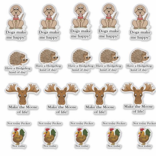 Funny animal stickers  aufkleber (Vorderseite)