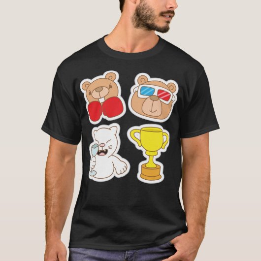 Funny animal stickers T-Shirt (Vorderseite)