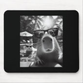Funny Animal Swimming Pool Capybara Selfie mit Ca Mousepad (Vorne)