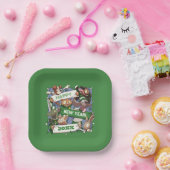 Funny Animals Add The New Year Sports Fans Cartoon Pappteller (Party)