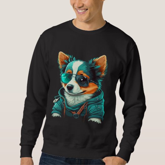 Funny Animals Dog Cat Owl Fox Cute 3 Sweatshirt (Vorderseite)