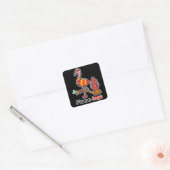 Funny Animals Fire Department Flamingo Quadratischer Aufkleber (Umschlag)