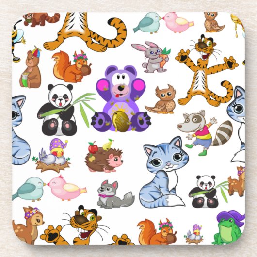 Funny Animals Getränkeuntersetzer (Vorderseite)