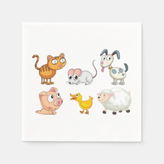 Funny Animals Napkins Serviette (Vorderseite)