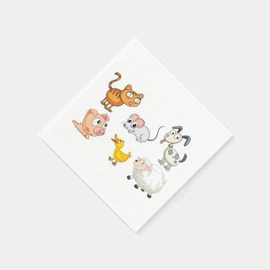 Funny Animals Napkins Serviette (Ecke)