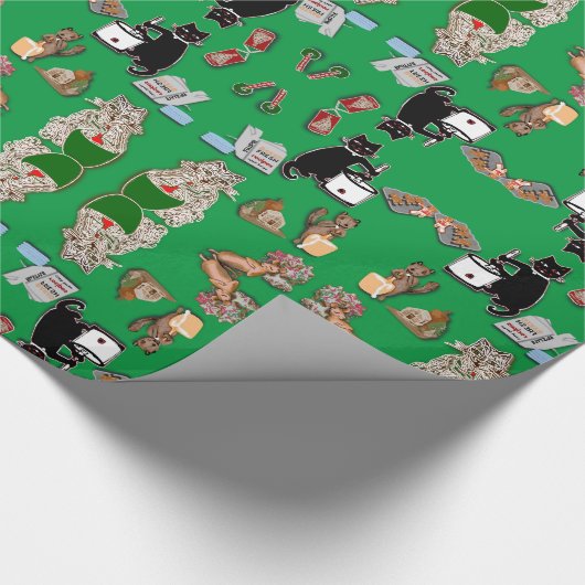 Funny Animals Night Before Xmas Geschenkpapier (Ecke)