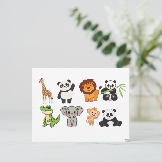 FUNNY ANIMALS POSTCARD POSTKARTE (Stehend Vorderseite)