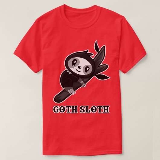 Funny Animals Sloth Goth Sloth T-Shirt (Design vorne)
