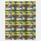 Funny Animated Cat Golf Player, Fleecedecke (Vorderseite)