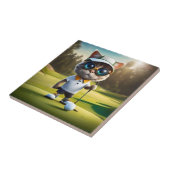 Funny Animated Cat Golf Player, Fliese (Seite)
