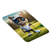 Funny Animated Cat Golf Player, Magnet (Rechte Seite)