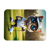 Funny Animated Cat Golf Player, Magnet (Horizontal)