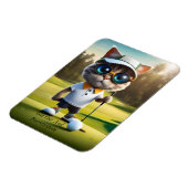 Funny Animated Cat Golf Player, Magnet (Linke Seite)