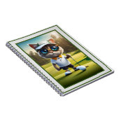 Funny Animated Cat Golf Player, Notizblock (Rechte Seite)