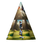 Funny Animated Cat Golf Player, Partyhütchen (Rückseite)
