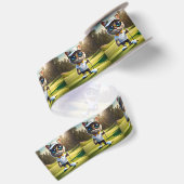 Funny Animated Cat Golf Player, Satinband (Rückseite)