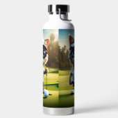 Funny Animated Cat Golf Player, Trinkflasche (links)