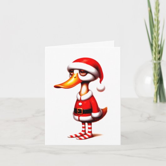 Funny Animated Duck Christmas Card Karte (Vorderseite)