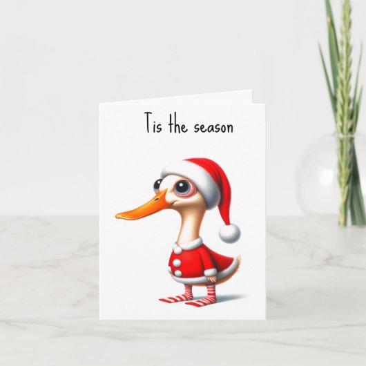 Funny Animated Duck Christmas Card Karte (Vorderseite)