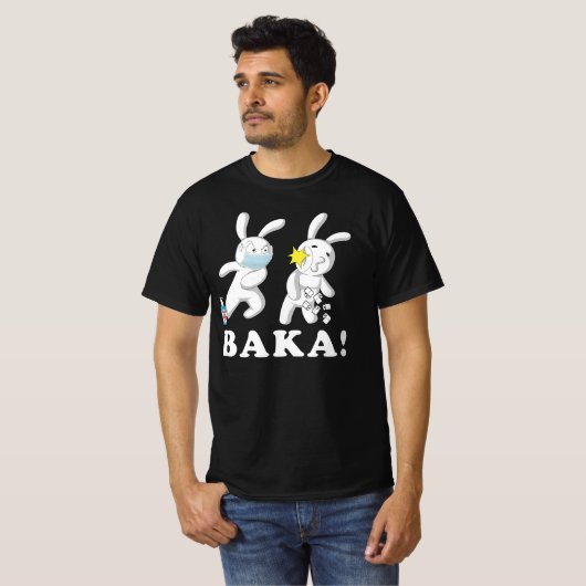 Funny Anime Baka Rabbit Slap Japanisch T-Shirt (Vorne ganz)