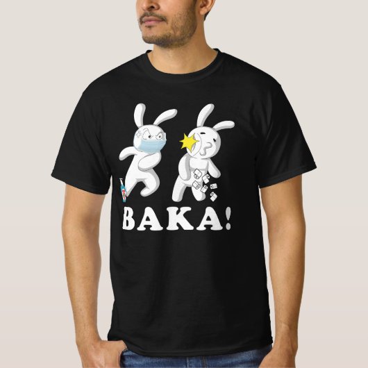 Funny Anime Baka Rabbit Slap Japanisch T-Shirt (Vorderseite)