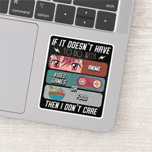 Funny Anime Fans Food and Video Games Lover Gesche Aufkleber