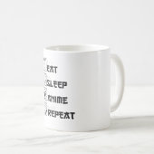 Funny Anime Geschenk Eat Sleep Wiederholung Otaku Kaffeetasse (VorderseiteRechts)
