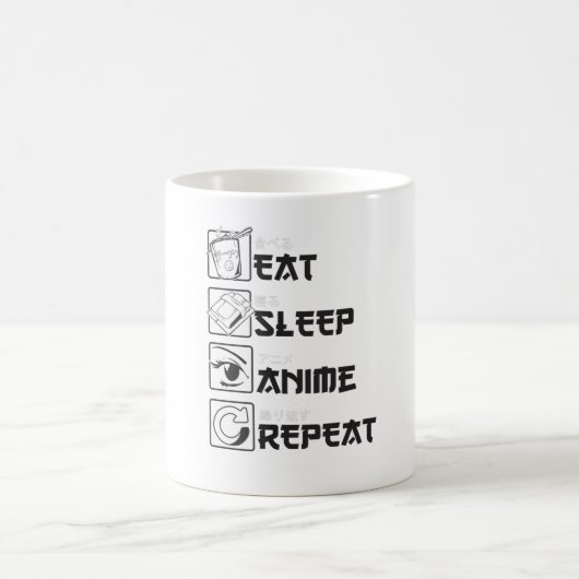 Funny Anime Geschenk Eat Sleep Wiederholung Otaku Kaffeetasse (Mittel)