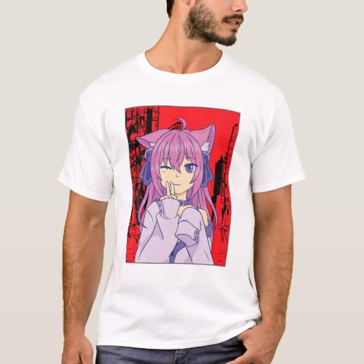 Funny Anime Japanisch Eyes Teen Girl Characters Ka T-Shirt (Vorderseite)