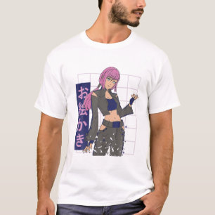 Funny Anime Japanisch Eyes Teen Girl Characters Ka T-Shirt