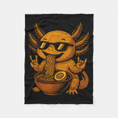 Funny Anime Kawaii Axolotl Eating Ramen Graphic Te Fleecedecke (Vorderseite)